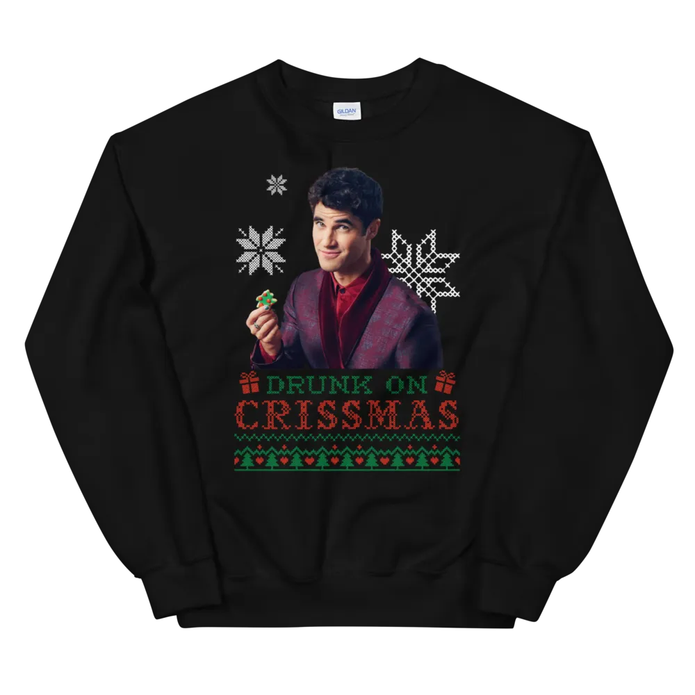 Darren Criss crewneck genser svart bomull