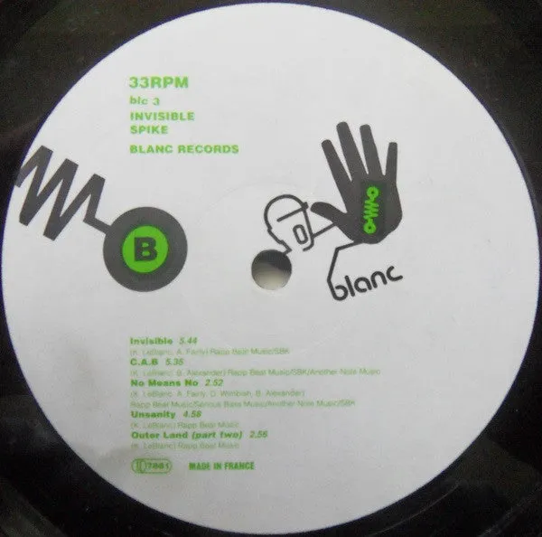 Spike* Invisible blc 3 LP-plate brukt electro