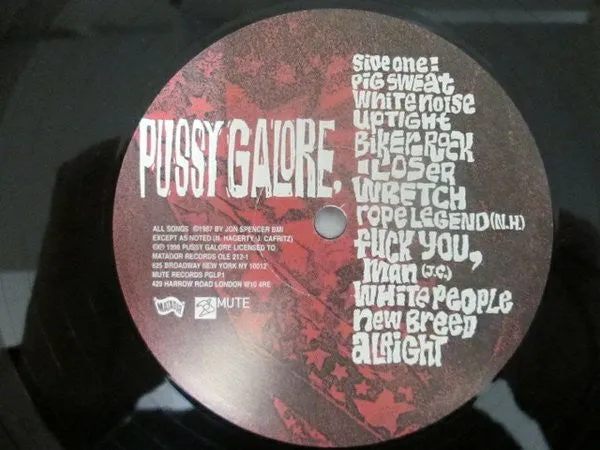 Pussy Galore Right Now! LP vinyl reissue brukt