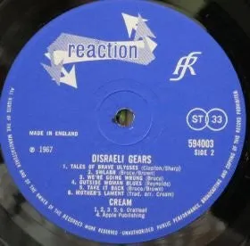 Cream Disraeli Gears LP vinyl brukt 1967 stereo
