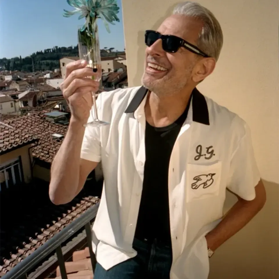 Jeff Goldblum Mildred Snitzer Orchestra skjorte brodert viskose