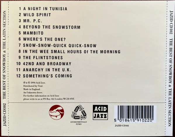 Snowboy Latin Section Best Of CD brukt latin jazz