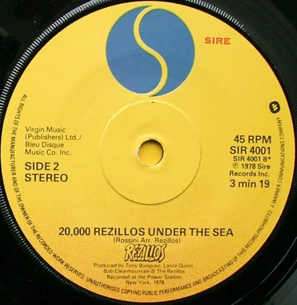 The Rezillos Top Of The Pops 7" singel brukt punk
