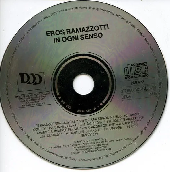 Eros Ramazzotti In Ogni Senso CD brukt pop
