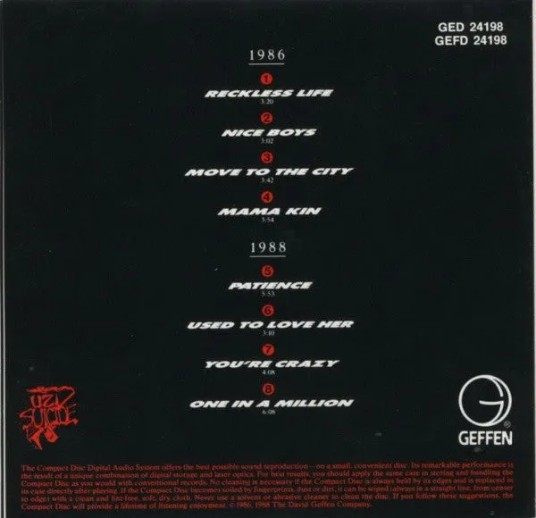 Guns N' Roses G N' R Lies CD brukt hardrock