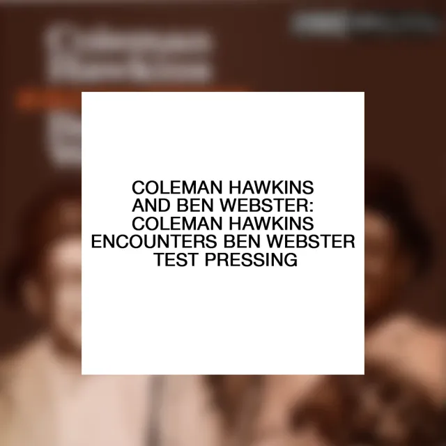 Verve Acoustic Sounds Coleman Hawkins Encounters Ben Webster LP testpressing