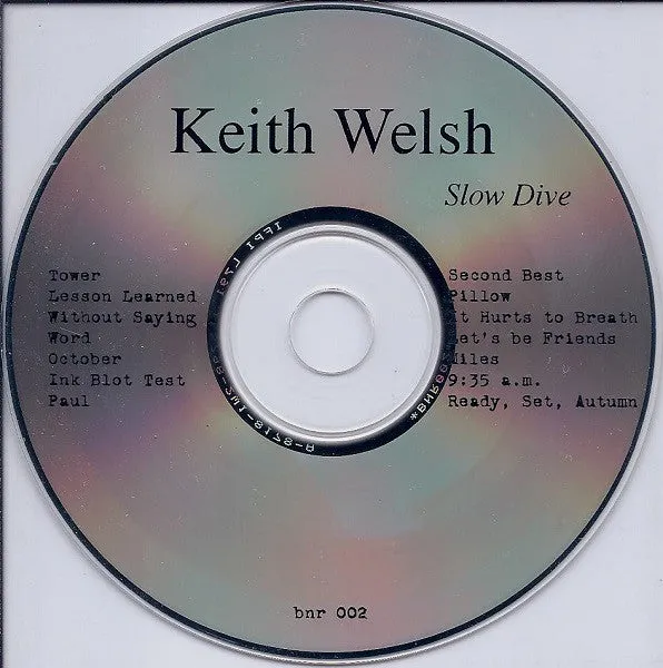 Keith Welsh Slow Dive CD album brukt akustisk emo