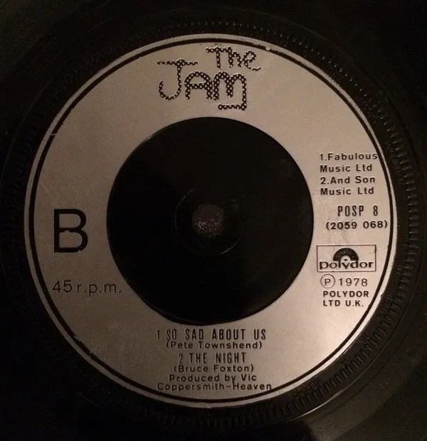 The Jam Down In The Tube Station 7" singel brukt