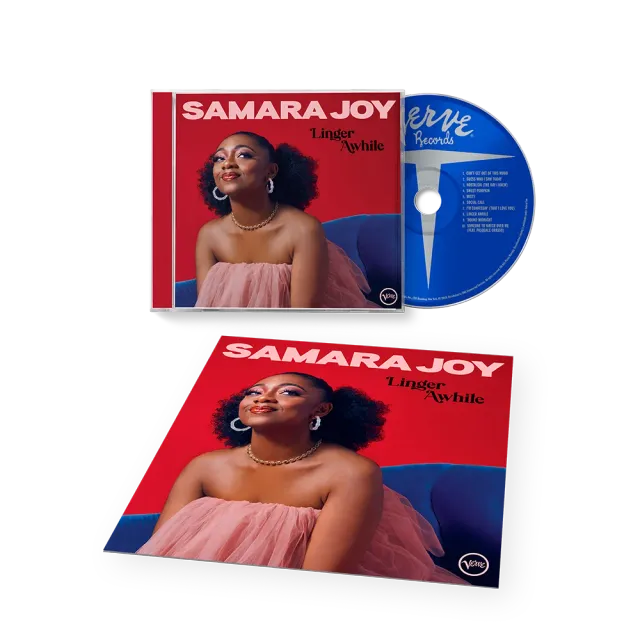 Verve Samara Joy Linger Awhile CD signert art card