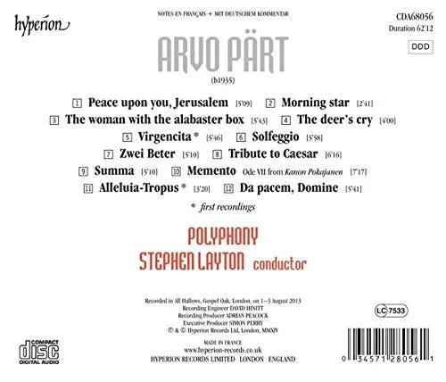 Arvo Pärt Polyphony Choral Music CD brukt korverk