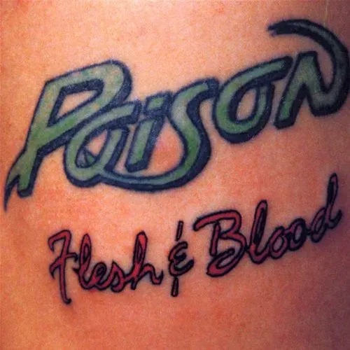 Poison Flesh & Blood CD album UK-utgave glam