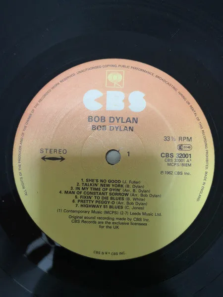 Bob Dylan Bob Dylan LP brukt debut folk