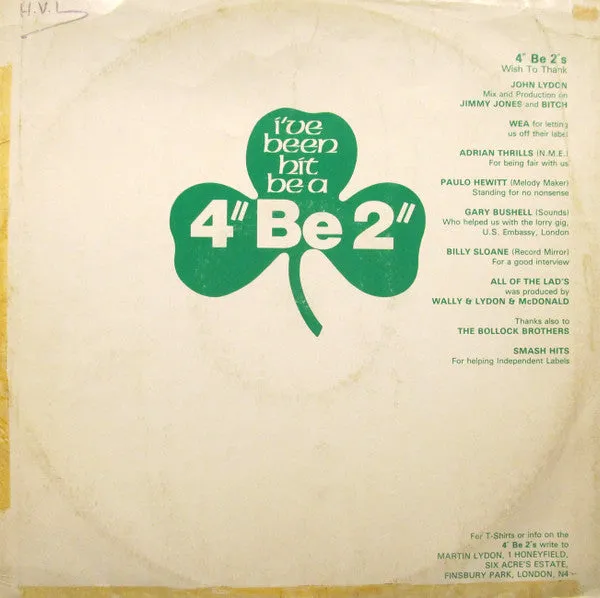 4" Be 2" All Of The Lads 12" vinyl brukt VG+ punk