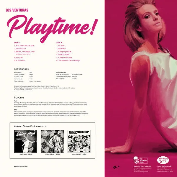 Los Venturas Playtime! LP vinyl brukt hvit surf
