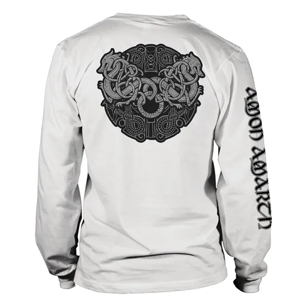 Amon Amarth Grey Skull longsleeve hvit offisiell
