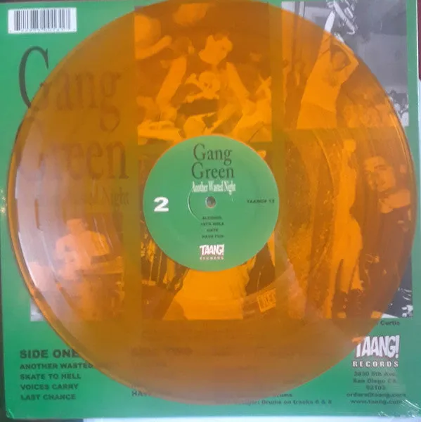 Gang Green Another Wasted Night LP vinyl gul brukt