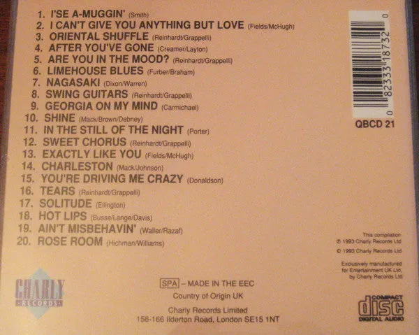 Django Reinhardt Guitar Genius CD brukt samleplate jazz