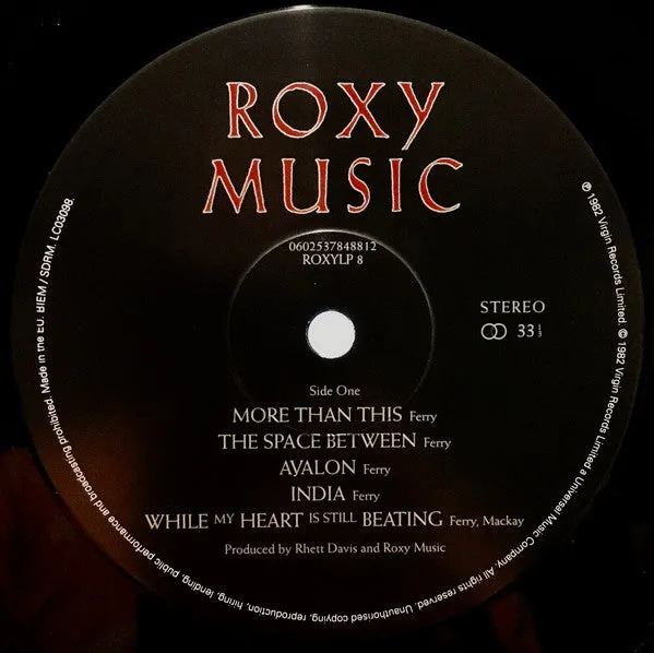 Roxy Music Avalon vinyl LP brukt – 2017 remaster