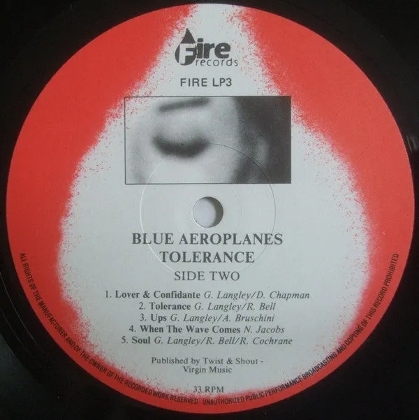 The Blue Aeroplanes Tolerance LP vinyl brukt 1986-utgave