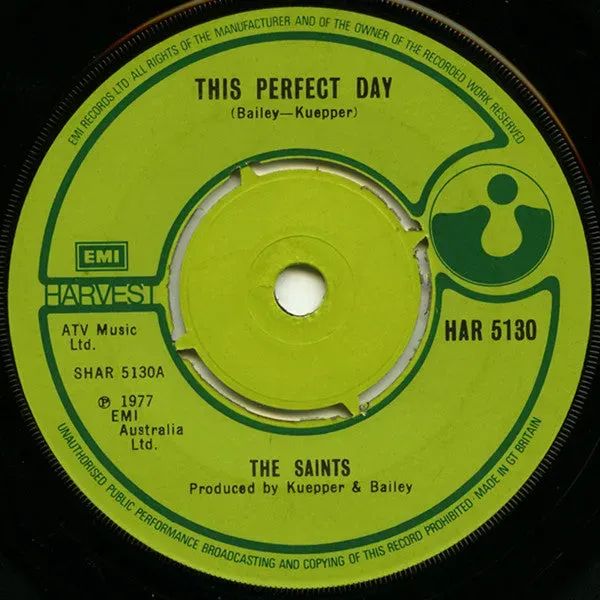 The Saints This Perfect Day 7" vinylsingel brukt VG+ punk