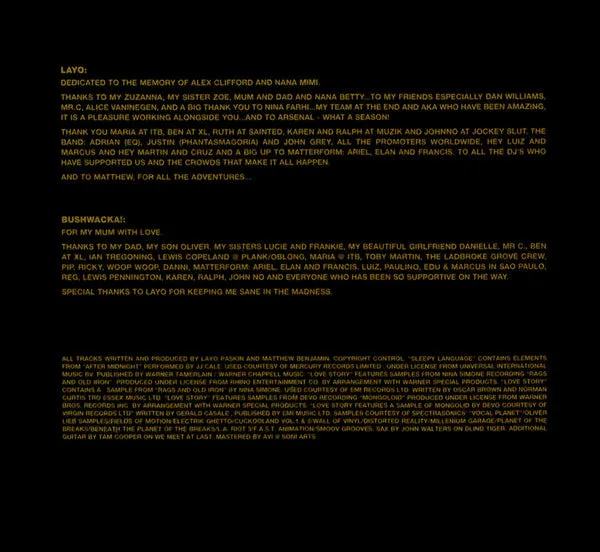 Layo & Bushwacka Night Works CD brukt album house