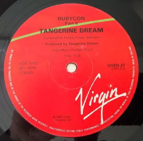 Tangerine Dream Rubycon LP brukt ambient gatefold