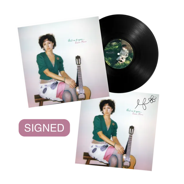 Verve Liana Flores And So It Goes LP signert art card