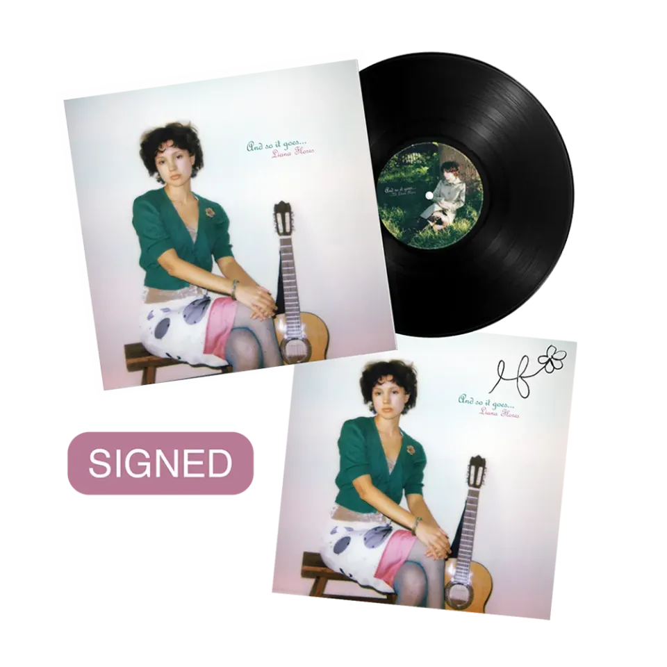 Verve Liana Flores And So It Goes LP signert art card