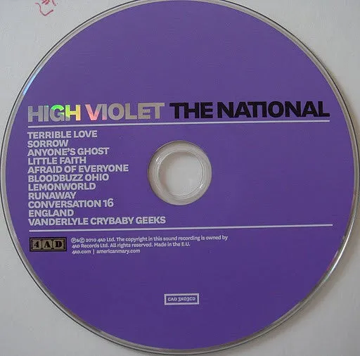 The National High Violet CD brukt indie-rock