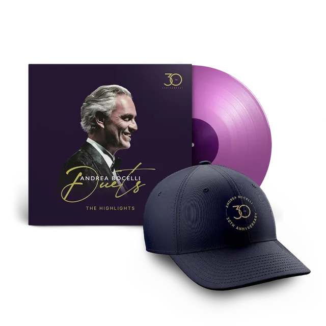 Verve Andrea Bocelli Duets 30th Anniversary lilla LP + caps