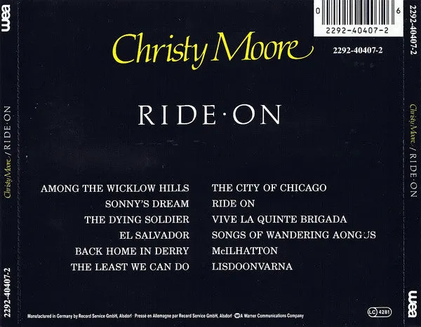Christy Moore Ride On CD album brukt folk