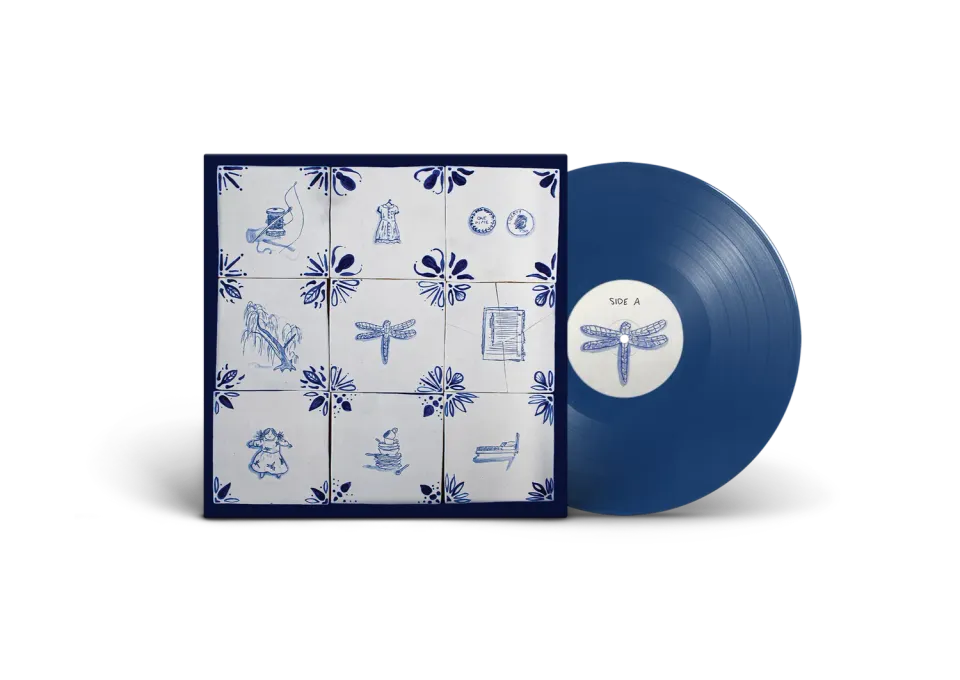 Ava McCoy Dragonfly vinylplate Tile Blue limited