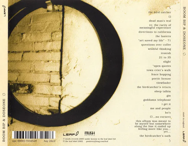 Boom Bip & Doseone Circle CD album brukt abstract