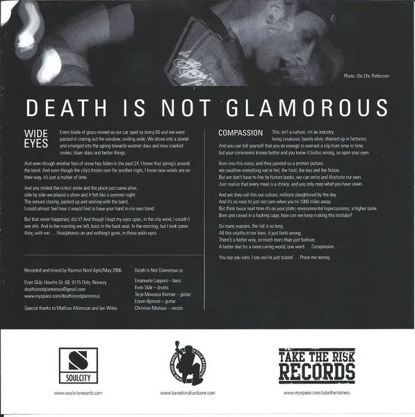 Another Year / Death Is Not Glamorous Split EP 7" vinyl brukt