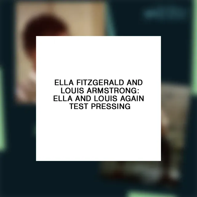 Verve Acoustic Sounds Ella & Louis Again 2LP testpressing vinyl
