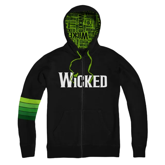 Wicked Stripe Logo hettejakke glidelås svart
