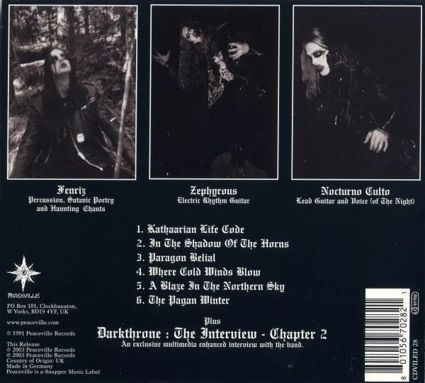 Darkthrone Blaze Northern Sky CD brukt black metal