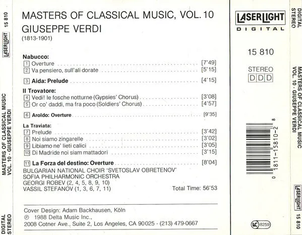 Verdi Masters Of Classical Music Vol.10 CD brukt romantisk