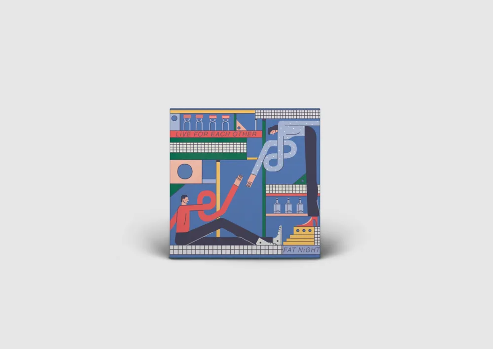 Fat Night Live For Each Other vinyl transparent blå og rød 2LP