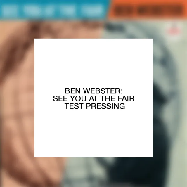 Verve Acoustic Sounds Ben Webster See You At The Fair testpressing LP
