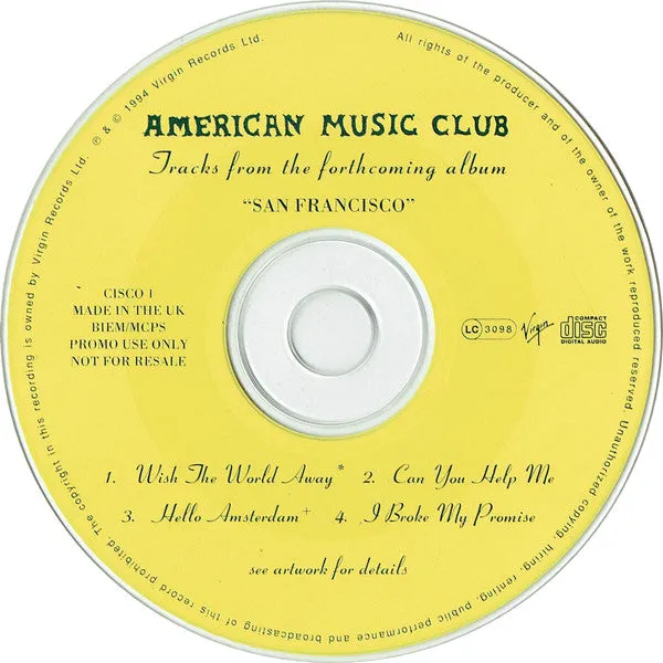 American Music Club San Francisco CD promo brukt