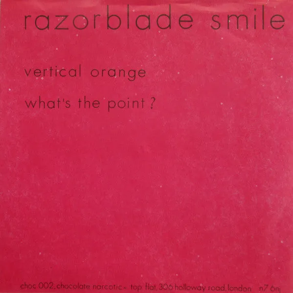Razorblade Smile Vertical Orange 7" brukt indie