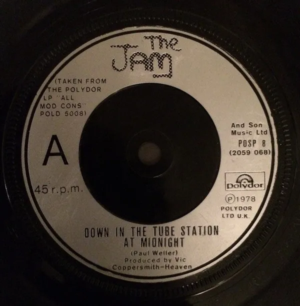 The Jam Down In The Tube Station 7" singel brukt