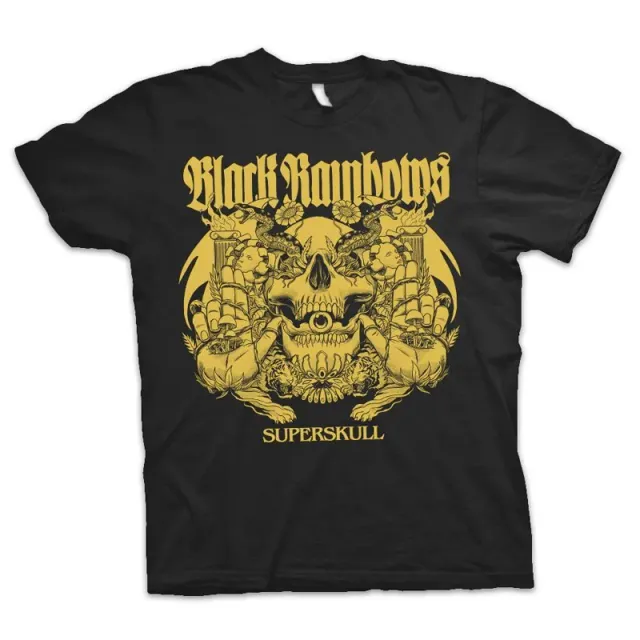 Black Rainbows #21 t-skjorte svart/gul bomull