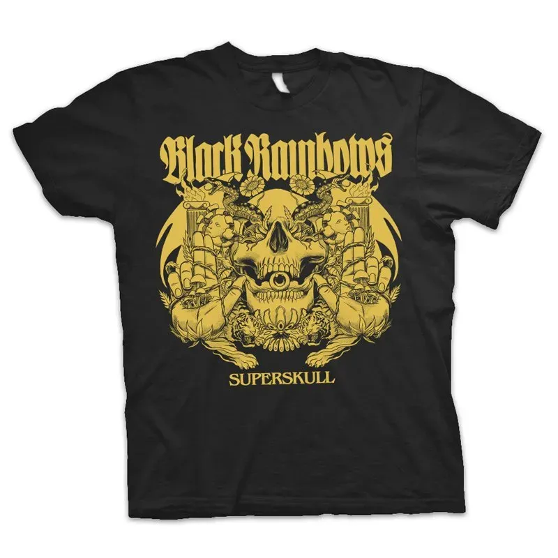 Black Rainbows #21 t-skjorte svart/gul bomull