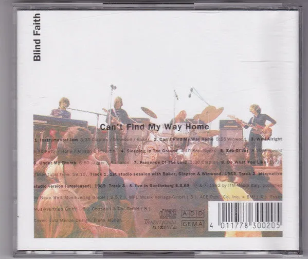 Blind Faith Can’t Find My Way Home CD brukt live