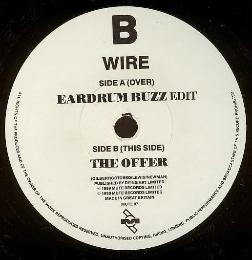 Wire Eardrum Buzz 7" singel vinyl brukt alternativ