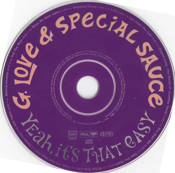 G. Love Yeah, It’s That Easy CD brukt bluesrock 1997