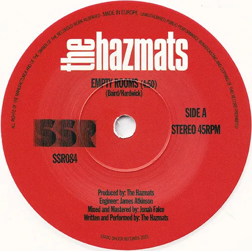 The Hazmats Empty Rooms 7" hvit vinyl singel