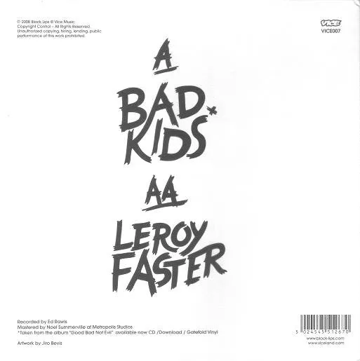 The Black Lips Bad Kids Leroy Faster 7" singel brukt